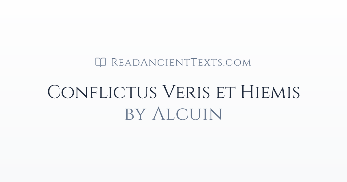 Conflictus Veris et Hiemis by Alcuin | ReadAncientTexts.com