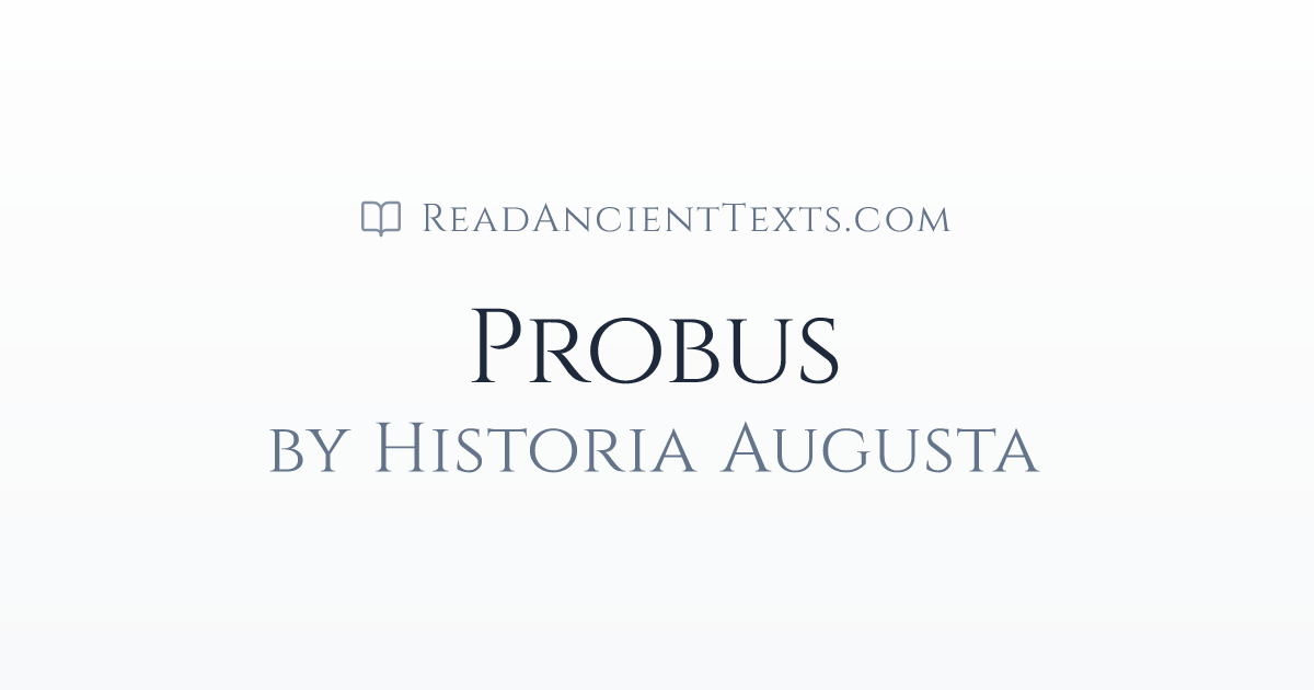 Probus by Historia Augusta | ReadAncientTexts.com